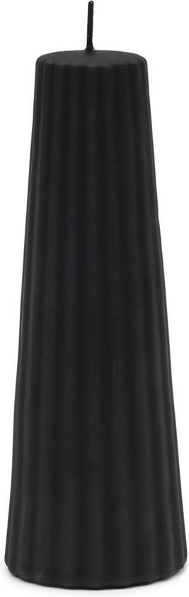 Cone Ridged Candle black 7x20