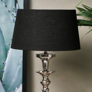 Linen Lampshade all black 25x30