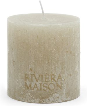 Pillar Candle Rustic flax 10x10