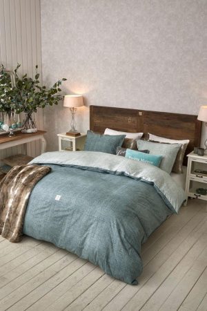 Riviera Maison Coughton Court Dekbedovertrek - Eenpersoons - 140x200/220 cm - Mint Green