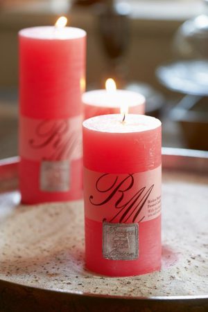 Riviera Maison - Frosted Candle precious pink 13x7 - Stompkaars - Roze