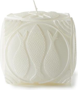 Riviera Maison Happy Fish Square Candle - Kaars - Wit