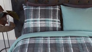 Riviera Maison Tartan Tweed Dekbedovertrek - Flanel - Eenpersoons - 140x200/220 cm - Blue