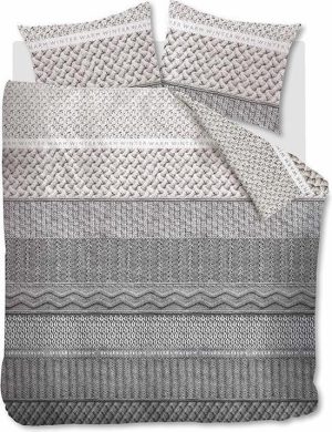 Riviera Maison Winter Warm Dekbedovertrek - Eenpersoons - 140x200/220 cm - Grey