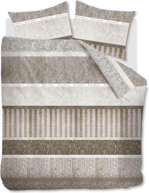 Riviera Maison Winterclub - Dekbedovertrek - Lits-jumeaux - 240x200/220 cm - Taupe