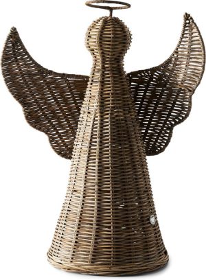 Rivièra Maison Rustic Rattan Christmas Angel - M - Decoratief Beeld - Rattan - Bruin