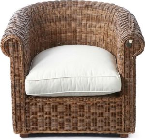 Rivièra Maison Rustic Rattan Clearwater Club Chair - Fauteuil - Rattan/Wit