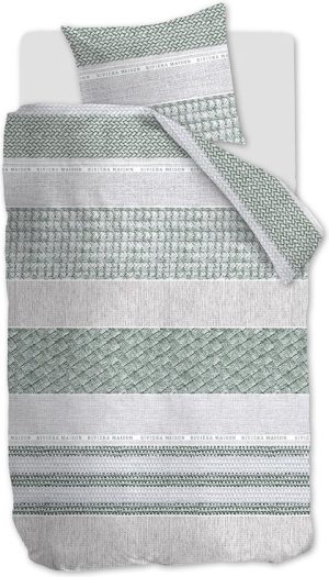 Rivièra Maison Woven Nature - Dekbedovertrek - Tweepersoons - 200x200/220 cm + 2 kussenslopen 60x70 cm - Green