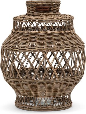 Rustic Rattan Open Weave Hurricane