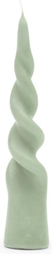Twisted Cone Candle l.green H25